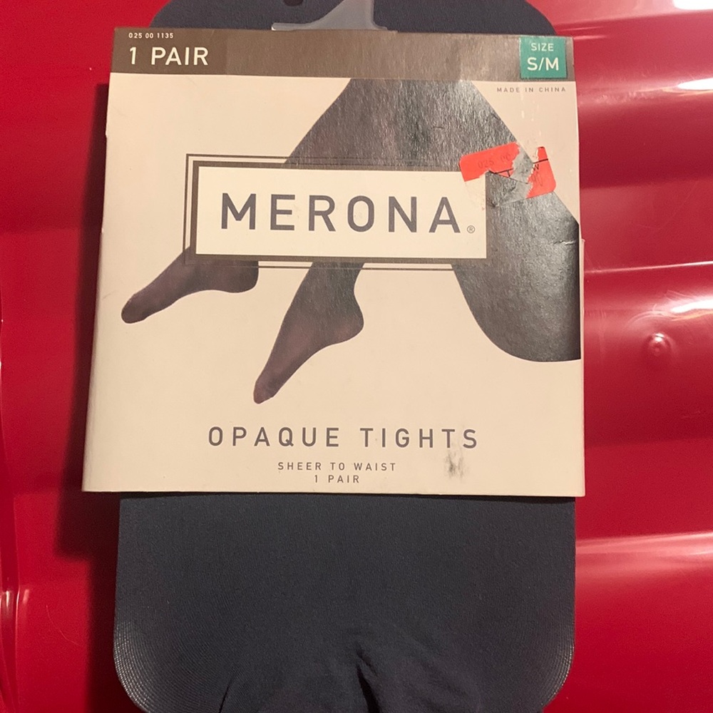Merona opaque tights. Sheer to waist size s/m
